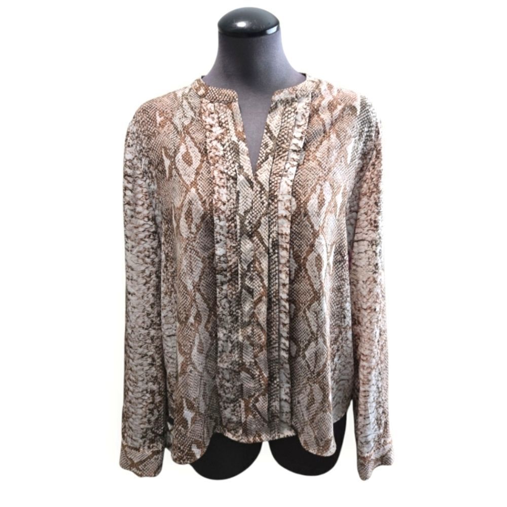 EC CALVIN KLEIN SNAKE PRINT BLOUSE SZ.M